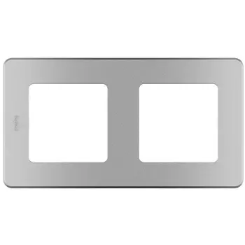 Рамка Legrand Inspiria двухместная алюминий (673942)