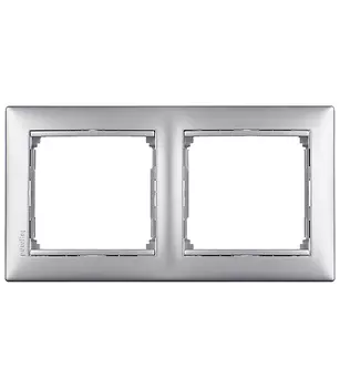 Рамка Legrand Valena двухместная алюминий (694331)