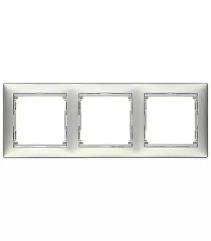 Рамка Legrand Valena трехместная алюминий (694332)