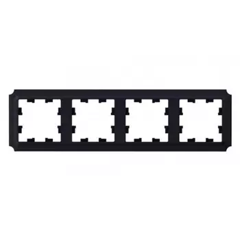 Рамка Systeme Electric AtlasDesign Antique четырехместная карбон (ATN101004)