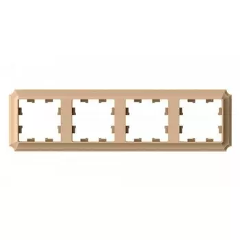 Рамка Systeme Electric AtlasDesign Antique четырехместная песочная (ATN101204)