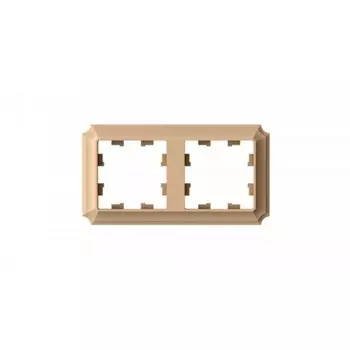 Рамка Systeme Electric AtlasDesign Antique двухместная песочная (ATN101202)