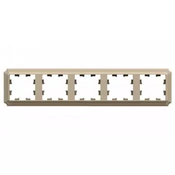 Рамка Systeme Electric AtlasDesign Antique пятиместная бежевая (ATN100205)