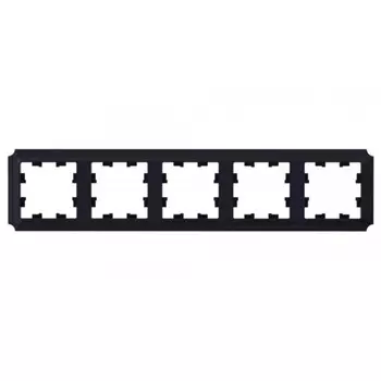 Рамка Systeme Electric AtlasDesign Antique пятиместная карбон (ATN101005)