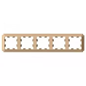 Рамка Systeme Electric AtlasDesign Antique пятиместная песочная (ATN101205)