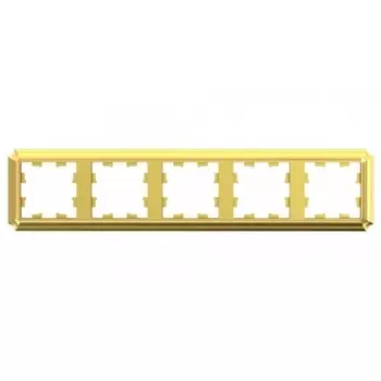 Рамка Systeme Electric AtlasDesign Antique пятиместная золото (ATN101605)