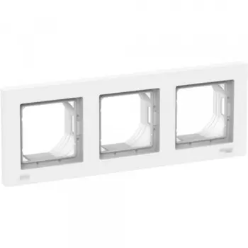 Рамка Systeme Electric AtlasDesign Aqua трехместная белая (ATN440103)