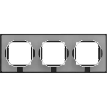 Рамка Systeme Electric AtlasDesign Aqua трехместная карбон (ATN441003)