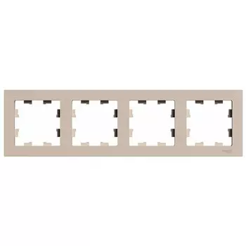 Рамка Systeme Electric AtlasDesign четырехместная песочная (ATN001204)