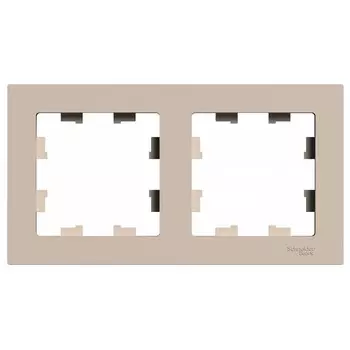 Рамка Systeme Electric AtlasDesign двухместная песочная (ATN001202)