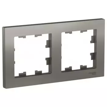 Рамка Systeme Electric AtlasDesign двухместная сталь (ATN000902)