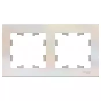 Рамка Systeme Electric AtlasDesign двухместная жемчуг (ATN000402)