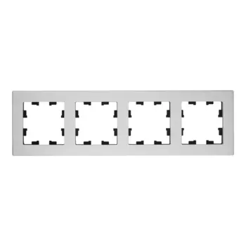 Рамка Systeme Electric AtlasDesign Nature четырехместная серебро (ATN312104)