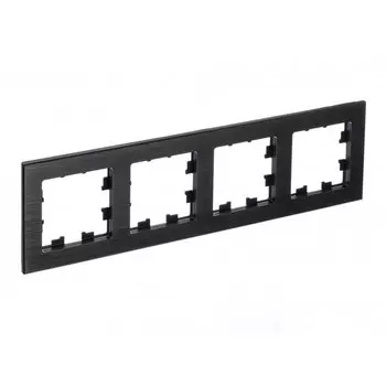 Рамка Systeme Electric AtlasDesign Nature четырехместная металл оникс (ATN312304)