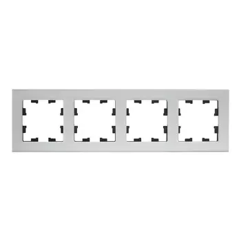 Рамка Systeme Electric AtlasDesign Nature четырехместная алюминий (ATN320304)