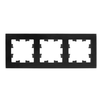 Рамка Systeme Electric AtlasDesign Nature трехместная черная (ATN321003)