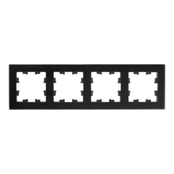 Рамка Systeme Electric AtlasDesign Nature четырехместная черная (ATN321004)