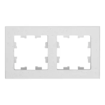 Рамка Systeme Electric AtlasDesign Nature двухместная мрамор крем роял (ATN343102)