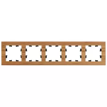 Рамка Systeme Electric AtlasDesign Nature пятиместная бамбук (ATN353205)