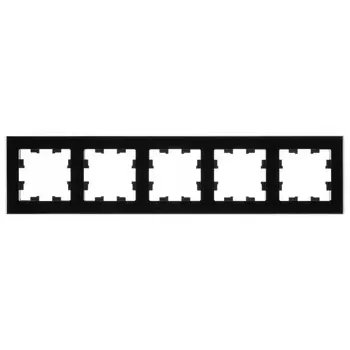 Рамка Systeme Electric AtlasDesign Nature пятиместная черная (ATN321005)