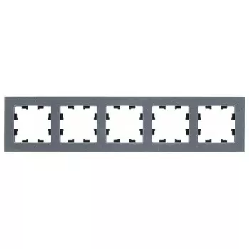 Рамка Systeme Electric AtlasDesign Nature пятиместная мрамор айс грей (ATN343205)