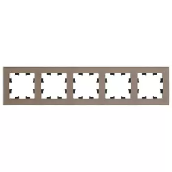 Рамка Systeme Electric AtlasDesign Nature пятиместная шампань (ATN320505)