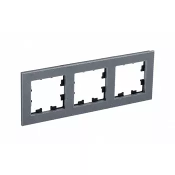 Рамка Systeme Electric AtlasDesign Nature трехместная мрамор айс грей (ATN343203)
