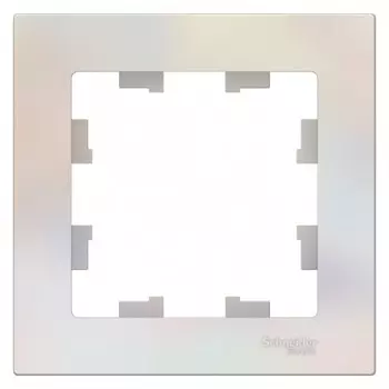 Рамка Systeme Electric AtlasDesign одноместная жемчуг (ATN000401)