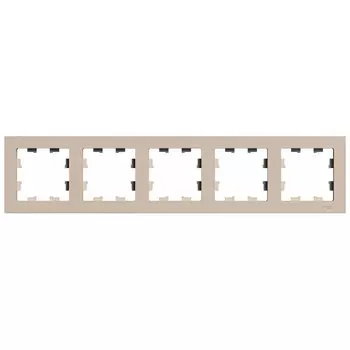 Рамка Systeme Electric AtlasDesign пятиместная песочная (ATN001205)