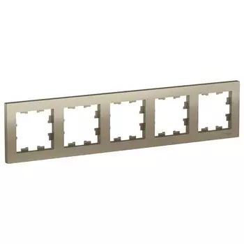 Рамка Systeme Electric AtlasDesign пятиместная шампань (ATN000505)