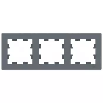 Рамка Systeme Electric AtlasDesign трехместная грифель (ATN000703)