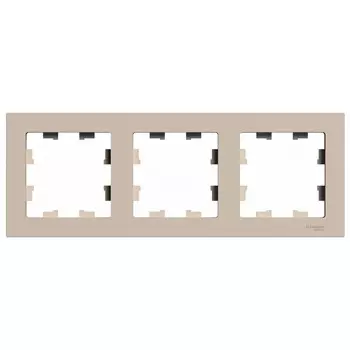 Рамка Systeme Electric AtlasDesign трехместная песочная (ATN001203)