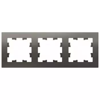 Рамка Systeme Electric AtlasDesign трехместная сталь (ATN000903)