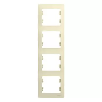 Рамка Systeme Electric Glossa четырехместная бежевая (GSL000208)