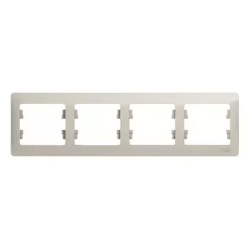 Рамка Systeme Electric Glossa четырехместная молочная (GSL000904)