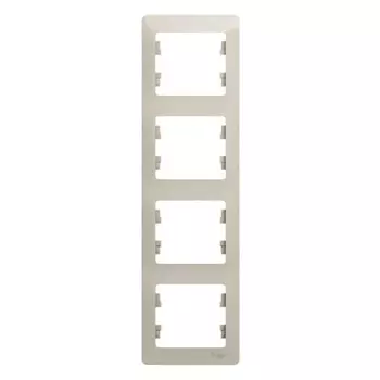 Рамка Systeme Electric Glossa четырехместная молочная (GSL000908)