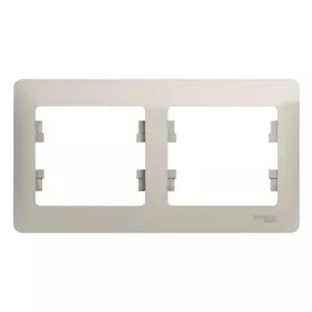 Рамка Systeme Electric Glossa двухместная молочная (GSL000902)