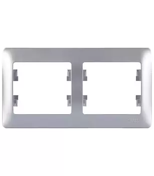 Рамка Systeme Electric Glossa двухместная алюминий (GSL000302)