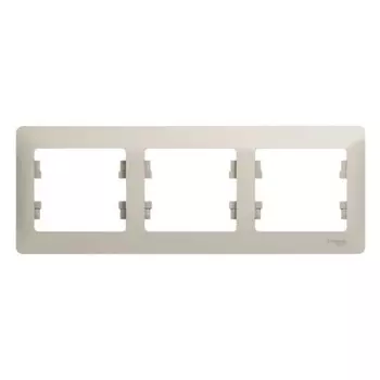 Рамка Systeme Electric Glossa трехместная молочная (GSL000903)