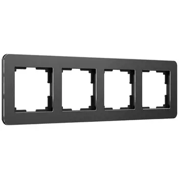 Рамка Werkel Platinum четырехместная алюминий черный (a059219)