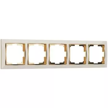 Рамка Werkel Snabb пятиместная слоновая кость/золото (a051655)