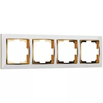 Рамка Werkel Snabb четырехместная золото/белая (a051660)