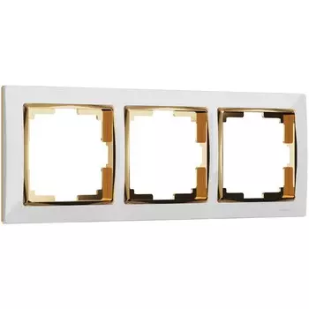 Рамка Werkel Snabb трехместная золото/белая (a051644)