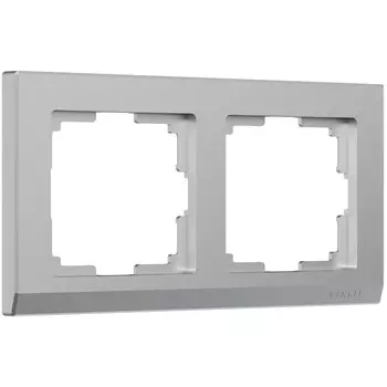 Рамка Werkel Stark двухместная серебряная (a050924)