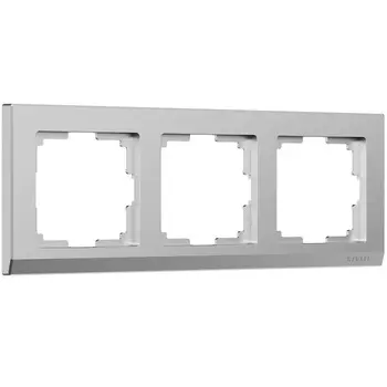 Рамка Werkel Stark трехместная серебряная матовая (a063455)