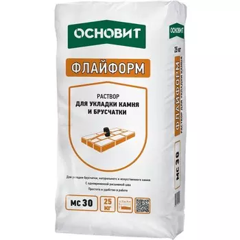 Раствор для укладки камня Основит Флайформ МС30 G серый 020 25 кг