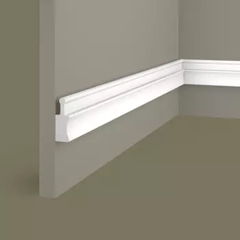 Рейка торцевая из экополимера левая 50х18х2800 мм Cosca Decor ZL008 белая