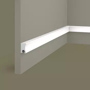 Рейка торцевая из экополимера правая 50х18х2800мм Cosca Decor ZP008 белая