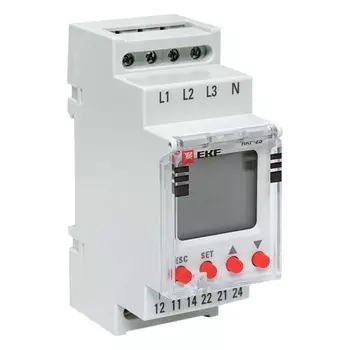 Реле контроля фаз EKF PROxima (rkf-2s) 275 В 8 А тип AC с дисплеем