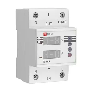 Реле напряжения и контроля фаз EKF PROxima MRVA (MRVA-40A) 230 В 40 А тип AC с дисплеем